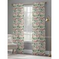 thumbnail image 4 of Vintage Flowers Sheer Curtains 108 Inch Length 2 Panels Set Window Treatments, Spring Pink Green Floral Country Leaves Birds Rod Pocket Semi Curtains for Living Room/Bedroom/Kitchen, 104"W x 108"L, 4 of 7
