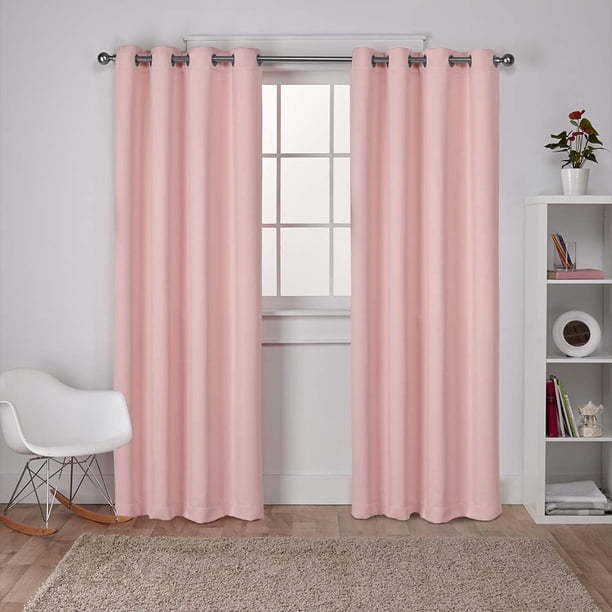 Par de paneles de cortina Exclusive Home, sarga satinada, 132 x 213 cm, rubor