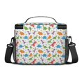 thumbnail image 3 of Dinosaur and Floral White Pattern Insulated Lunch Box for Women Men, Medium Leakproof Cooler Bag with Adjustable Strap, 10"x6.7"x8", 3 of 6