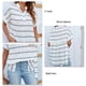 thumbnail image 5 of Camisa elegante con abertura lateral, camisa con dobladillo dividido y manga corta con cuello en V Top con dobladillo dividido y cuello en V de verano Probado y confiable, 5 of 6
