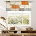 thumbnail image 5 of Orange Retro Valance Curtains for Living Room, Abstract Geometric Pattern Semi Sheer Kitchen Valances for Windows, Rod Pocket Short Window Treatment Decor, 52x18, 5 of 6