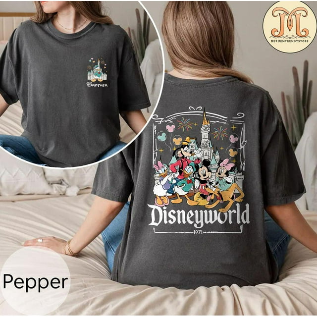 Custom Disneyworld Mickey And Friends Shirts, Custom Name Disney Family 2025 Shirts, Retro - Pepper - 2XL