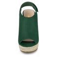 thumbnail image 2 of Sandalias De Cuña Tacón De Plataforma Alpargata Para Mujer Verde esmeralda 36, 2 of 6