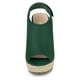 thumbnail image 2 of Sandalias De Cuña Tacón De Plataforma Alpargata Para Mujer Verde esmeralda 36, 2 of 6