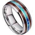 thumbnail image 1 of Anillo de carburo de tungsteno de 8 mm para hombre, banda de bodas con incrustaciones de madera de 0 pal, ajuste cómodo - Código de modelo 956, 1 of 5