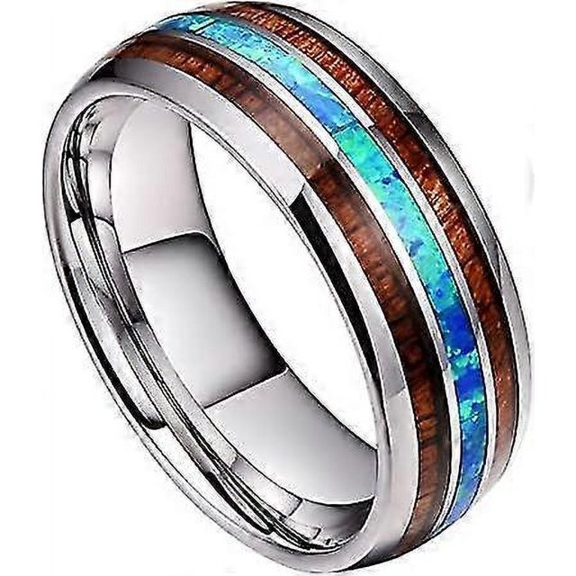 Anillo de carburo de tungsteno de 8 mm para hombre, banda de bodas con incrustaciones de madera de 0 pal, ajuste cómodo - Código de modelo 956