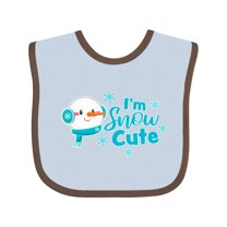 Inktastic I'm Snow Cute with Snowman and Snowflakes Christmas Boys or Girls Baby Bib