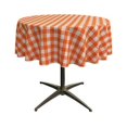 thumbnail image 1 of LA Linen TCcheck51R-OrangeK48 Nappe à Carreaux en Polyester, Blanc & Orange - 51 Po. Rond, 1 of 2