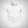 thumbnail image 2 of Short Sleeve Shirts for Men, Dress Shirts for Men Stretch Short Sleeve Formal Shirt Solid Business Casual Button Down Shirts for Wedding Prom, 2 of 6