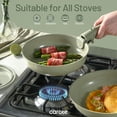 thumbnail image 2 of Carote 16-Piece Ceramic Nonstick Cookware Set, Pots and Pans Set with Detachable Handle, Induction Compatible, Oven & Dishwasher Safe, Sage Green, 2 of 8