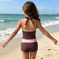 thumbnail image 4 of OOOUM Kids Girls Printed Tankini Swimwear 2 Piece Halter Tie Top & Drawstring Shorts Quick Dry Upf Protection Beach Bathing Suit 15-16 Years, 4 of 5
