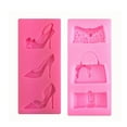 thumbnail image 6 of T-HOTLYST 2 Pieces Handbag Clutch Bags Purses High-heel Shoe Silicone Mold for Clay Cake Chocolate Cupcake Resin Fondant Handcraft, 6 of 8
