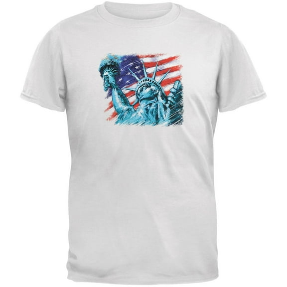 4th of July Statue of Liberty White Youth T-Shirt - Youth Medium