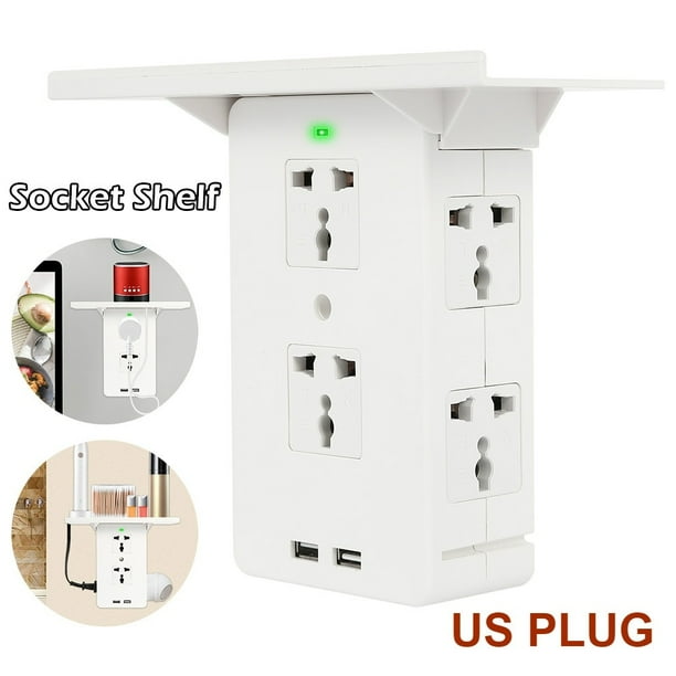8 Port Surge Protector Wall Outlet 6 Electrical Outlet Extenders 2 USB