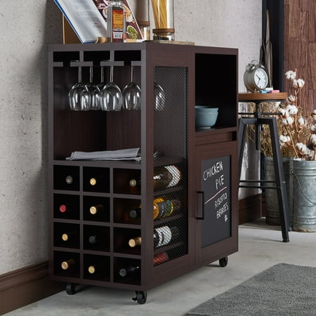 Furniture Of America Ponne Chalkboard Walnut Mobile Furniture Of America Ponne Chalkboard Walnut Mobile Server Mini Bar