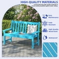 thumbnail image 3 of ModFusion Outdoor Garden Loveseat, All Weather Outdoor Bench for 2-3 Persons, HDPE Resin, 660 lbs Capacity & Weather Resistant, Light Blue, 3 of 7