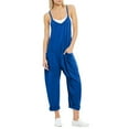thumbnail image 1 of TrendOFT Jumpsuits For Women Casual Summer Solid Loose Pocket Spaghetti Strap Wide Leg Womens Overalls Rompers Blue M, 1 of 5