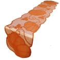 thumbnail image 2 of geerera 72" Lace Pumpkin Table Runner, Orange Scalloped Edge Harvest Runner, Rustic Fall Thanksgiving Table Decor for Dining Table, Mantel & Home, 2 of 6