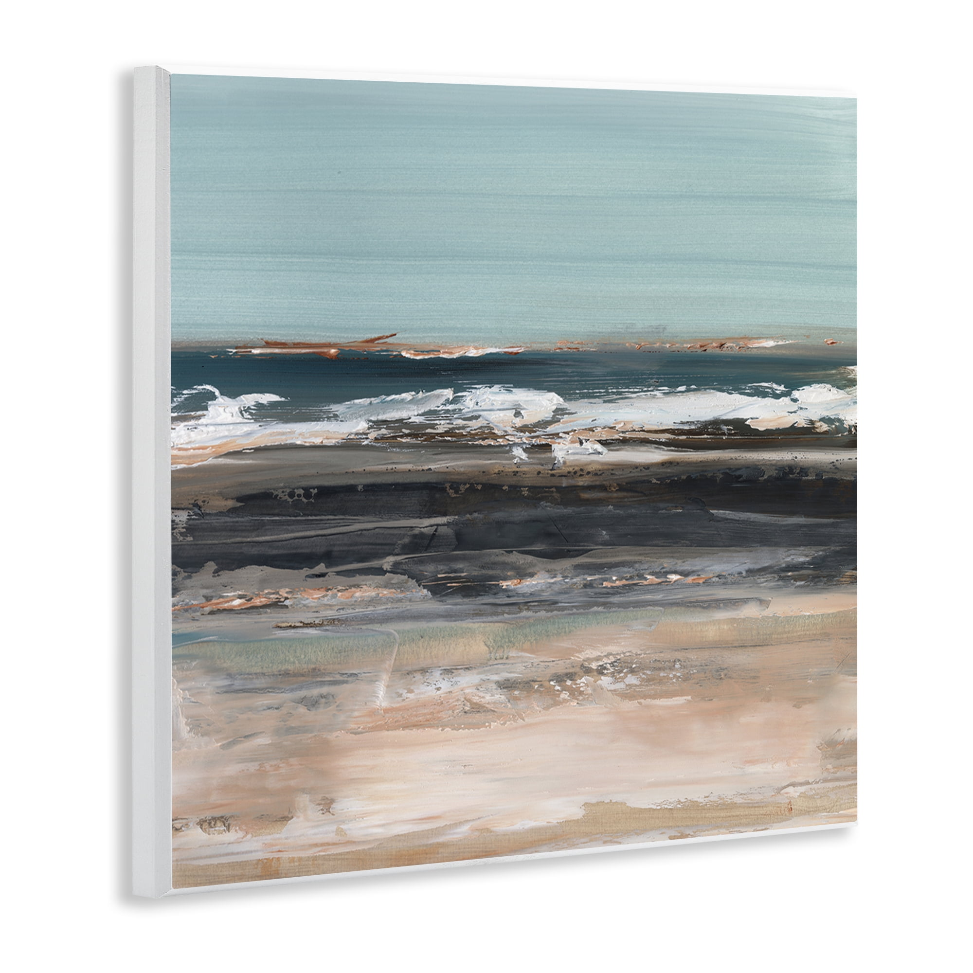 Stupell Industries Moody Grey Beach Waves Landscape & Nature Painting Unframed Art Print Wall Art, 12 x 12