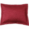 Belle Maison Gardenia Embroidered Quilted Standard Sham, Red