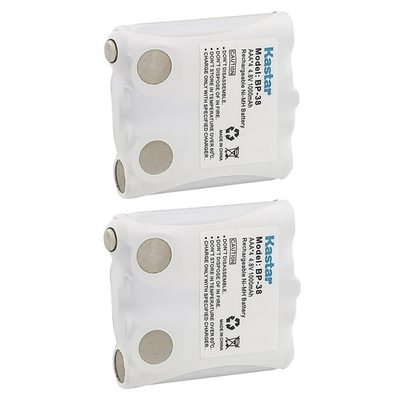 Kastar Battery (2 Pack), Ni-MH 4.8V 1000mAh, for Uniden BP-38 BP-39 BT-1013 BT-537 BP-40 FRS-008, Two-Way Radios GMR1838, GMR648-2CK, GMR1048-2CK, GMR1038, GMR3699, GMR2238, GMR885, GMR638, GMR635