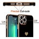 thumbnail image 3 of (Negro) Funda para iPhone 13 Pro, funda delgada con patrón de corazón de silicona chapada en zinc, cubierta resistente a golpes y arañazos, 3 of 5
