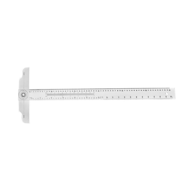 T Square Ruler Rotary with Scale Multi Function Angle Ruler T Ruler for Drafting, Size: 60 cm, Clear