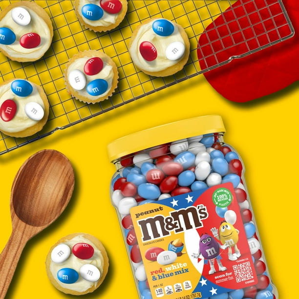 M&M'S Red, White & Blue Peanut Milk Chocolate Candy, 62 oz