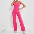 thumbnail image 6 of Women's One-Piece sleeveless jumpsuits sexy hip lift fitness yoga dress U-neck hollow back unitard bodycon solid color soft fabric yoga workout bodysuit Summer 2024, 6 of 7