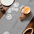 thumbnail image 3 of White Dandelion Table Runner - 36 Inch Long Spring Plants Flowers Vintage Gray Cotton and Linen Blended Dress Scarves Farmhouse Table Runner for Kitchen Dining, Coffee Table, 13" x 36", 3 of 8