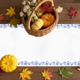 thumbnail image 3 of Fall Table Runner Thanksgiving Flower Pumpkin Table Runners Blue Floral Cotton Linen Dresser Scarf Kitchen Dining Table Decor for Fall Holiday Party Decor 13x72 Inch, 3 of 9