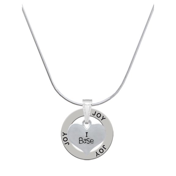 Delight Jewelry Silvertone I Base Heart Joy Ring Charm Necklace, 18"