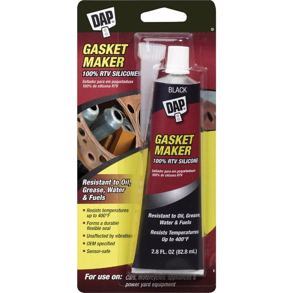 Dap 7079800754 Gasket 100% Rtv Silicone 2 Raw Building Material, Black