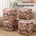 thumbnail image 2 of Kannior Storage Chests Boxes Flower Printed Storage Bag Thickened Waterproof Moisture Proof Double Zipper Organizer for Clothes, Quilts, 2 of 7