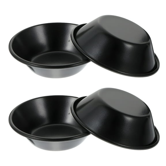 ACDANC 4 Pieces 3" Mini Pie Pan Black Tins Round Pan for Baking Carbon Steel Pizza Nonstick Plate