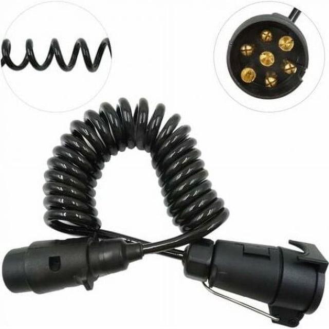 Extensión de arnés de remolque con cable en espiral: ajuste fuerte, diseño retraído flexible, compacto