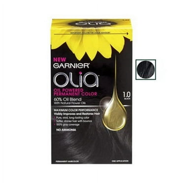 Garnier Olia Oil Powered Permanent Haircolor, Black 1.0 - 1 Kit, 3 Pack