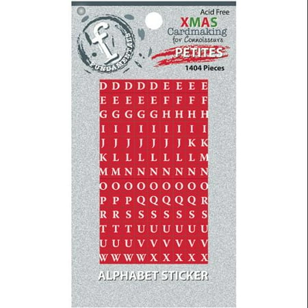 Fundamentals Petites Alphabet Stickers .25" 1404/Pkg-Christmas Red With White Type