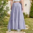 thumbnail image 6 of Kilaqueen Girls Maxi Skirt Ruffle Boho Casual Tiered High Waist A Line Flowy Long Skirt Kids Summer Swing Ankle Length Drawstring Skirts 4-15 Years, 6 of 9