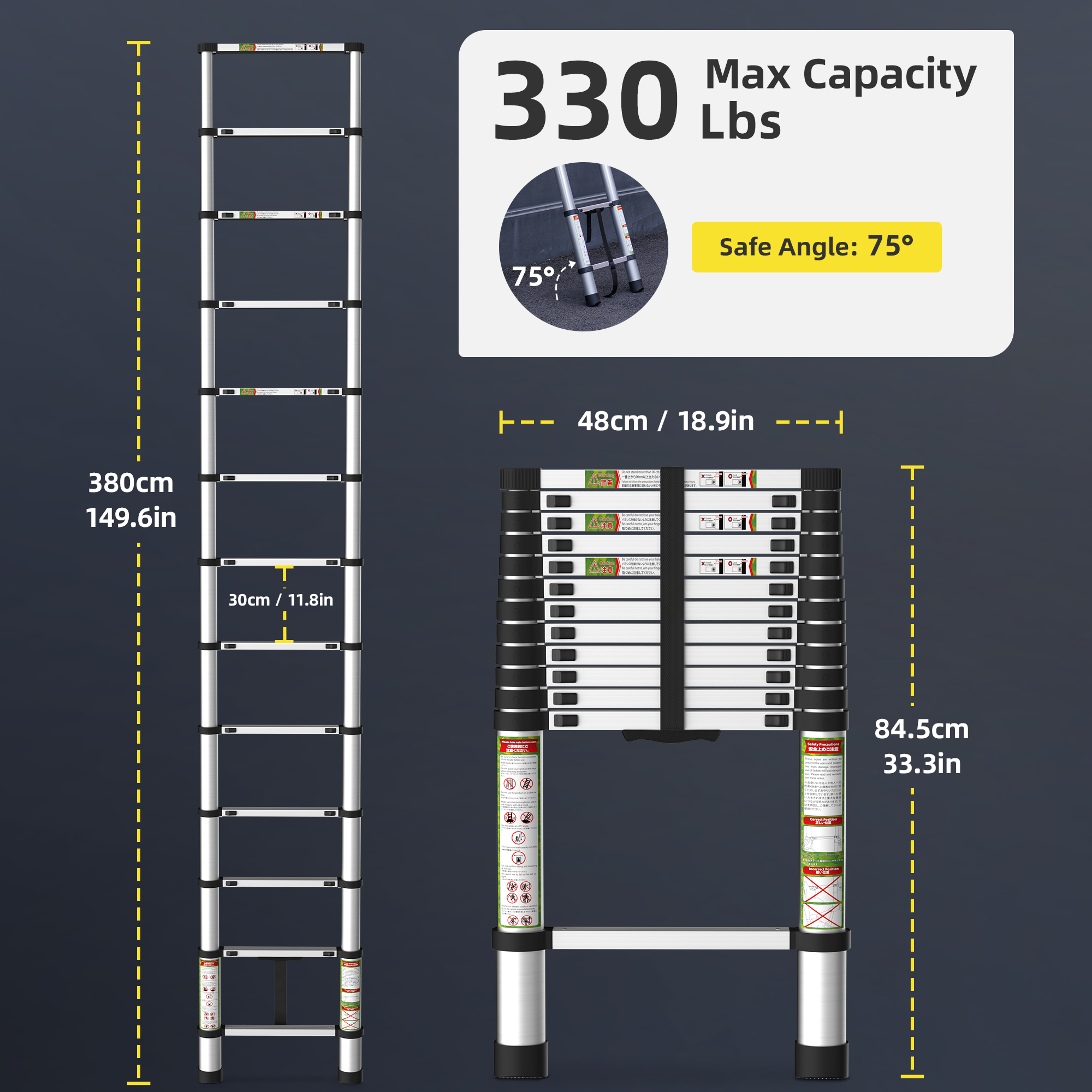 Primy 12.5 FT Telescoping Aluminum Ladder photo 8
