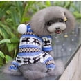 thumbnail image 4 of Suéter cálido para mascotas, suéter de cuello alto para perros con capucha para cachorros y gatos, capucha de algodón cálido (azul, XL), 4 of 5