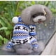 thumbnail image 4 of Suéter cálido para mascotas, suéter de cuello alto para perros con capucha para cachorros y gatos, capucha de algodón cálido (azul, L), 4 of 5