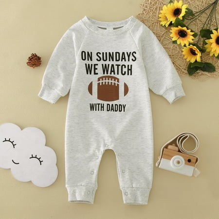 

Boys Girls Long Sleeve Romper Letter Prints Jumpsuit Clothes