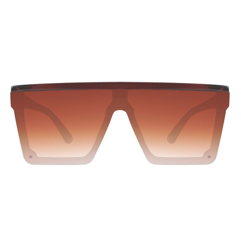 Oversized Square Punk Shield Sunglasses UV400…Color: Beige….New (No Case) Oversized Square Shield Sunglasses - Women main image 3