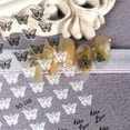 thumbnail image 5 of 10 hojas de calcomanías para decoración de uñas, diseños de mariposas y rosas, en blanco y negro, 10,5 x 8 cm, 5 of 5