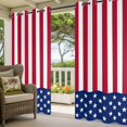 thumbnail image 3 of 4th of July Outdoor Curtains for Patio Waterproof,Windproof Privacy Curtains with Weighted Bottom,Red Stripes Star Patriot Independence Day Outside Drapes for Picnic Garage Yard 54"x108" 2 Panel, 3 of 8