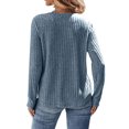 thumbnail image 5 of Nlife Women Lace Patchwork Crew Neck Long Sleeve Ribbed Top, 5 of 7