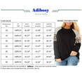 thumbnail image 2 of Adibosy Womens Plus Size Long Sleeve Tops Leopard Print Striped Colorblock Tunic Tops Crew Neck T-Shirts Black, 2 of 7
