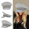 thumbnail image 2 of Sparkling Diamond Bride Hat Wedding Props White Sequins and Encrusted Pearls for Wedding Engagement Bachelorette Party, 2 of 4