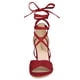 thumbnail image 2 of Sandalias De Mujer Con Tacón En Bloque Y Cordones Rojo 8, 2 of 7